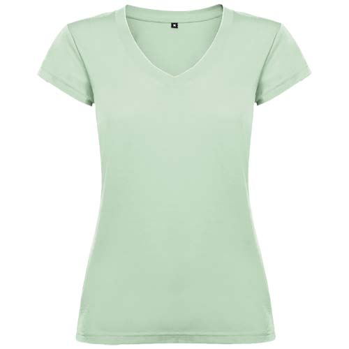 T-shirt publicitaire 155g femme col V Victoria Roly Vert brume